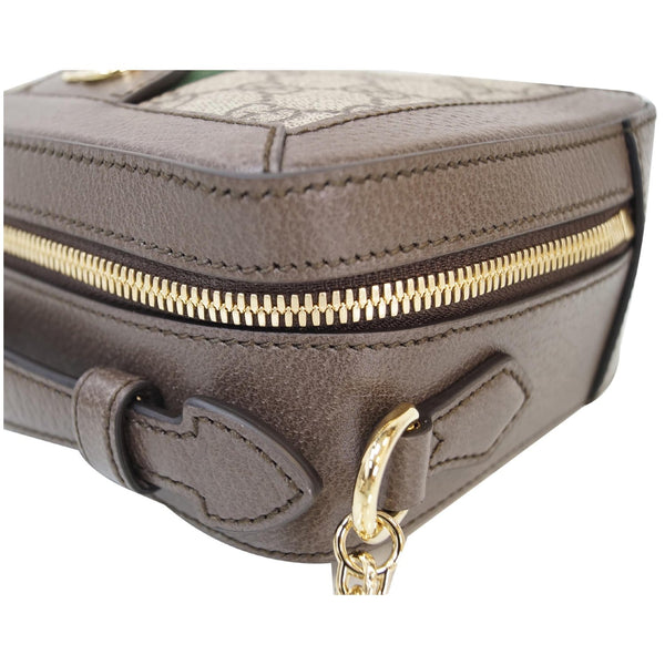 Gucci Ophidia GG Mini Supreme Shoulder Bag corner zip view