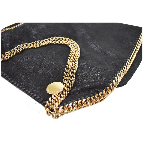 STELLA MCCARTNEY Falabella Leather Chain Shoulder Bag Black