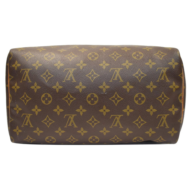 LOUIS VUITTON Speedy 30 Monogram Canvas Satchel Bag Brown