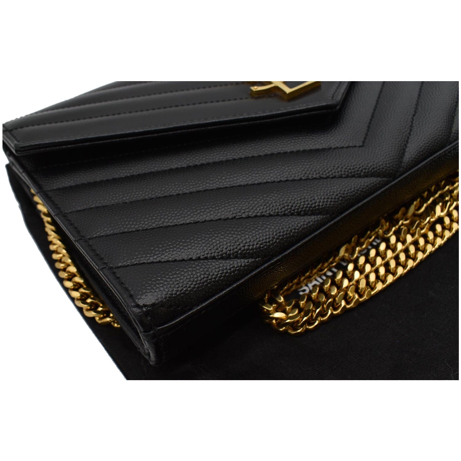 Portefeuille enveloppe leather crossbody bag Saint Laurent Black in Leather  - 28104507