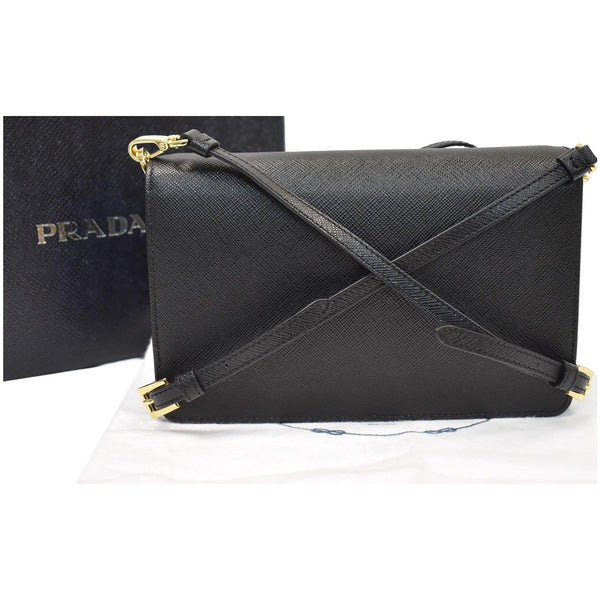 PRADA Saffiano Leather Mini Shoulder Bag Black