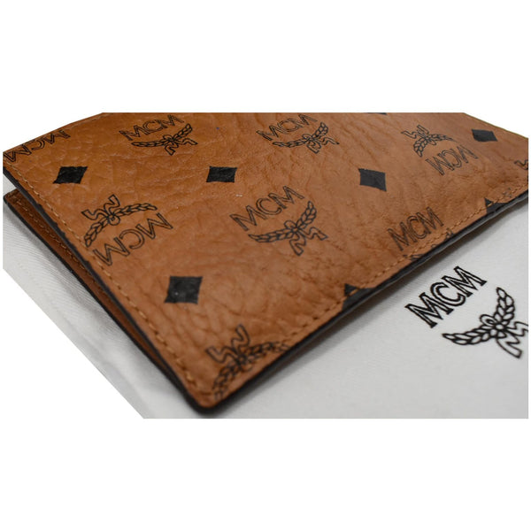 MCM Key Pouch Visetos Monogram Canvas Wallet Cognac