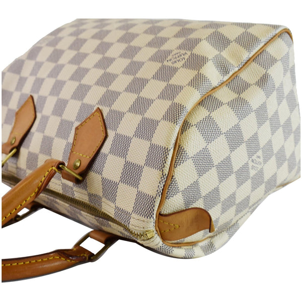 LOUIS VUITTON Speedy 25 Damier Azur Satchel Bag White