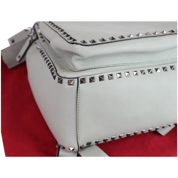 VALENTINO Garavani Rockstud Leather Backpack Light Green