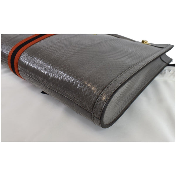 GUCCI Rajah Large Snakeskin Tote Shoulder Bag Dusty Grey 537219 - Last Call