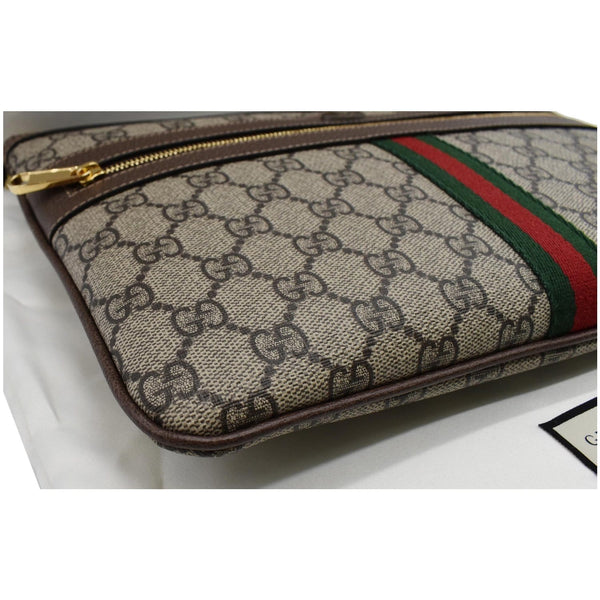 GUCCI Large Ophidia GG Supreme Monogram Leather Pouch Clutch Bag Beige 517551
