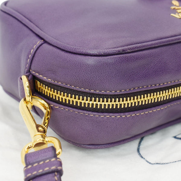 PRADA Nappa Rose Leather Crossbody Bag Viola