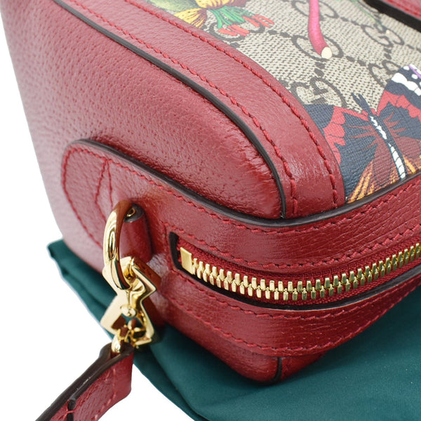 GUCCI Ophidia Flora Web GG Supreme Canvas Top Handle Shoulder Bag Red 524532