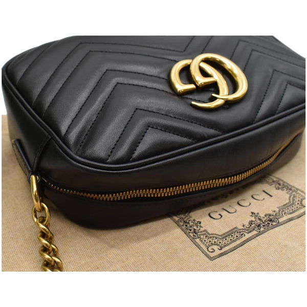 GUCCI GG Marmont Matelasse Small Leather Crossbody Bag Black