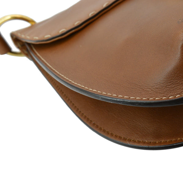 GUCCI GG Marmont Calfskin Leather Shoulder Bag Brown 409154