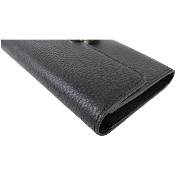 GUCCI GG Interlocking Continental Leather Wallet Black 598166