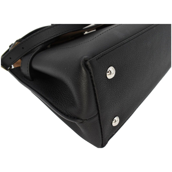 LOUIS VUITTON Lockme Ever BB Pebbled Leather Crossbody Bag Black