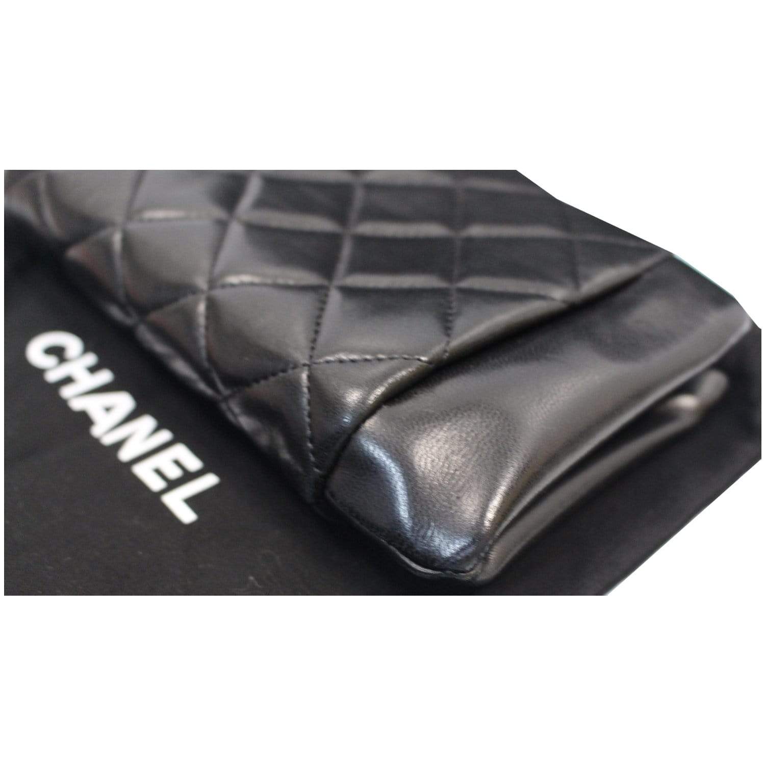 Chanel Timeless CC Lock Lambskin Leather Clutch Bag