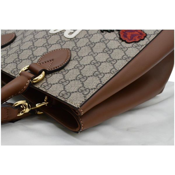 GUCCI Blind for Love GG Supreme Canvas Top Handle Crossbody Bag Maple Brown 453704