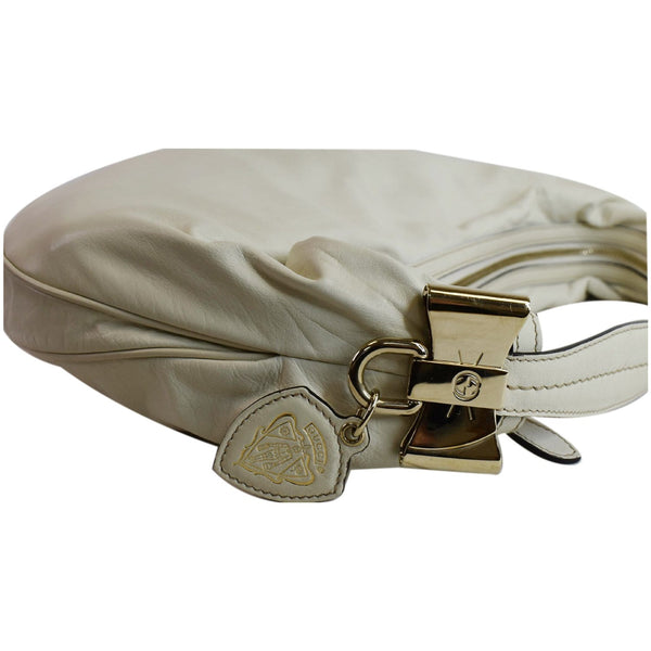 GUCCI Duchessa Leather Hobo Bag Ivory 181492