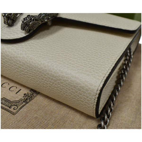 GUCCI Dionysus Mini Leather Chain Shoulder Bag Off White 401231