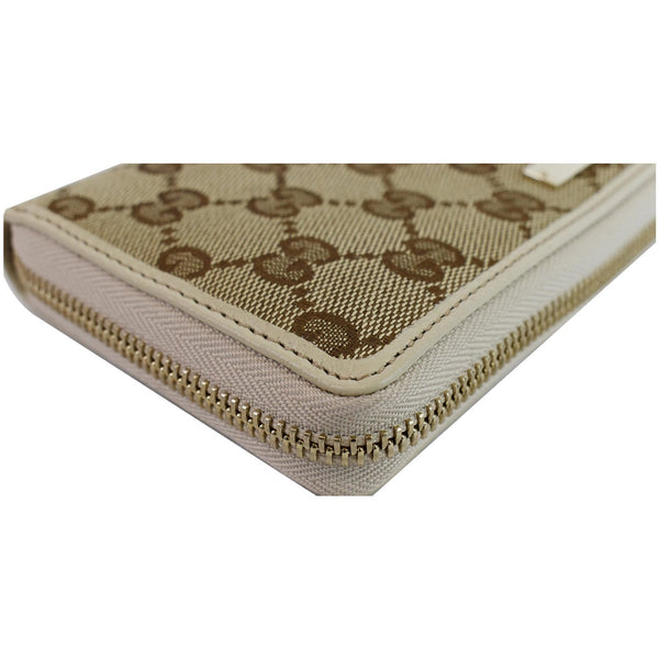GUCCI Zip Around GG Canvas Long Wallet Beige 307980