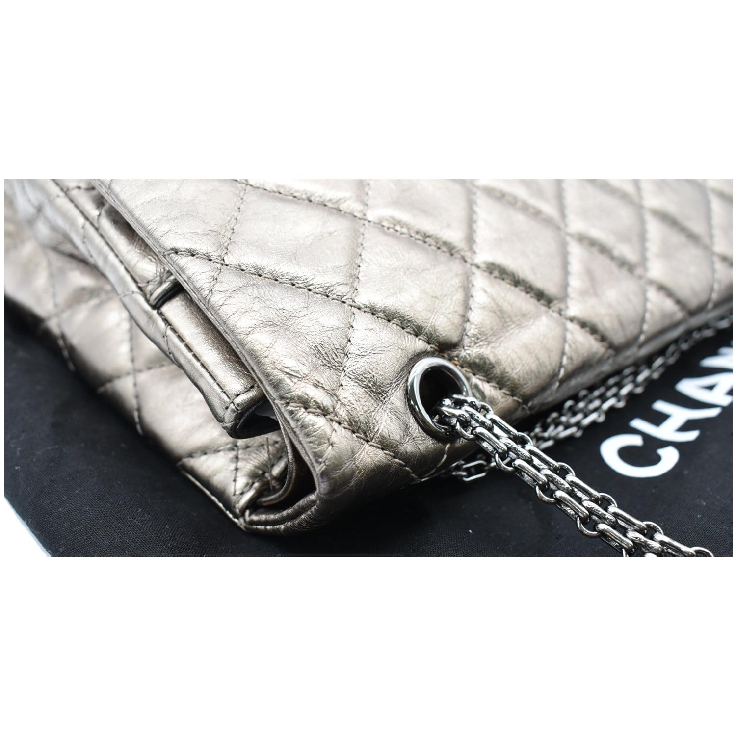 Chanel Black Quilted Aged Calfskin 2.55 Reissue Phone Case Gold Hardware, 2005 (Very Good), Womens Handbag