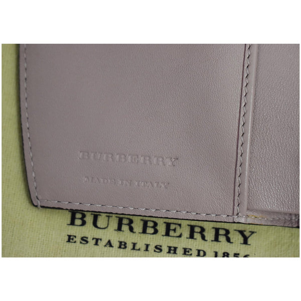 BURBERRY Luna House Check Leather Wallet Rose Pink
