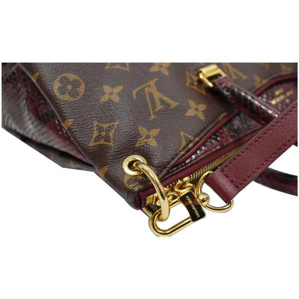 LOUIS VUITTON Pallas Python Monogram Canvas Shoulder Bag Bordeaux - Final Sale