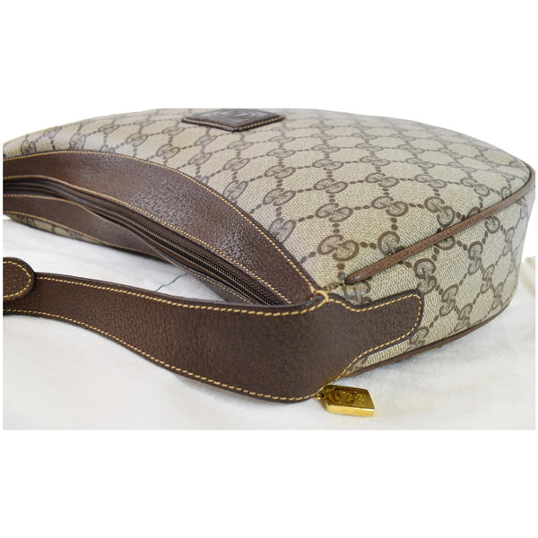 GUCCI Vintage GG Supreme Canvas Shoulder Bag Beige
