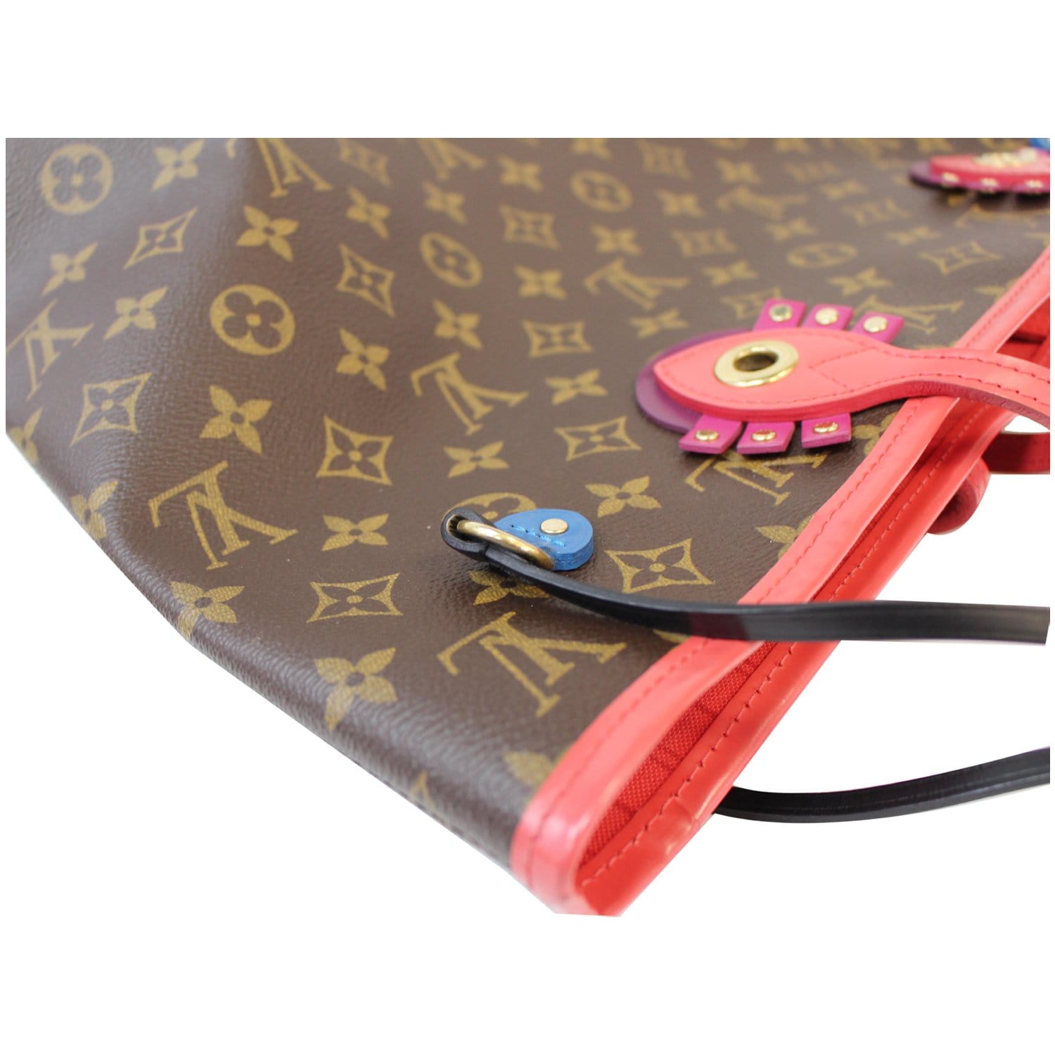 Neverfull tote Louis Vuitton Red in Cotton - 34917249