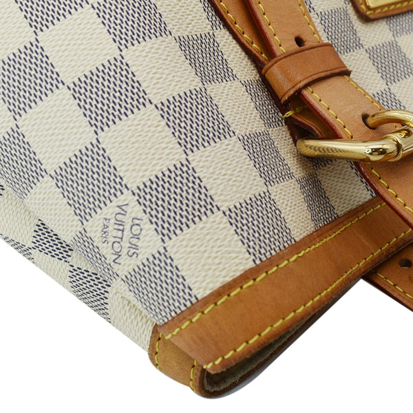 LOUIS VUITTON Hampstead MM Damier Azur Shoulder Bag White