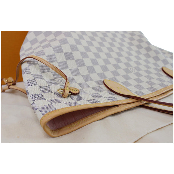 Louis Vuitton Neverfull MM Damier Azur Shoulder Bag clsoe view