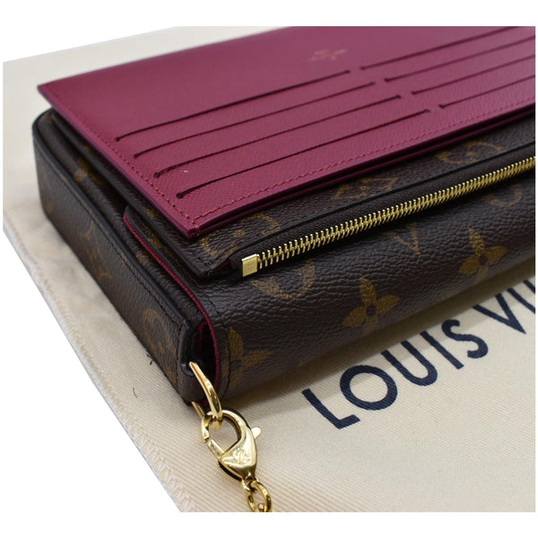 LOUIS VUITTON Felicie Monogram Canvas Pochette Crossbody Bag Brown