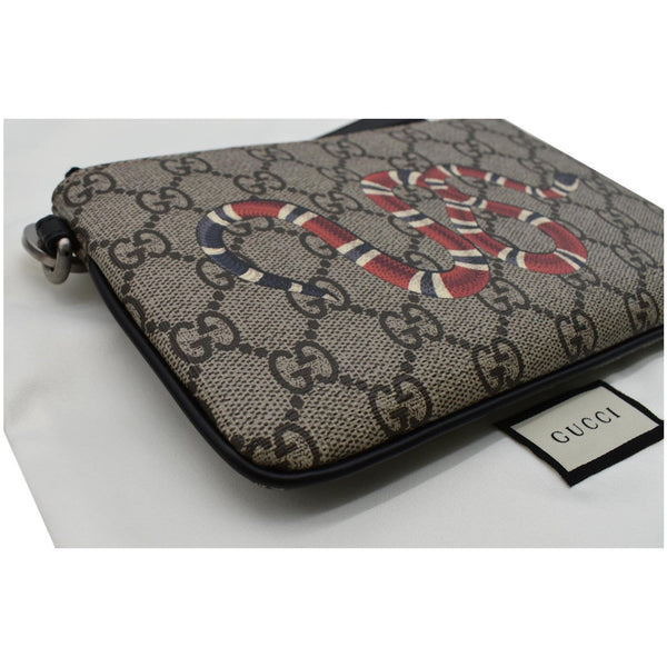 preloved Gucci Kingsnake Print GG Supreme Canvas Pouch Wristlet