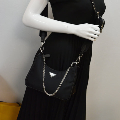 PRADA Re-Edition 2005 Nylon Shoulder Bag Black