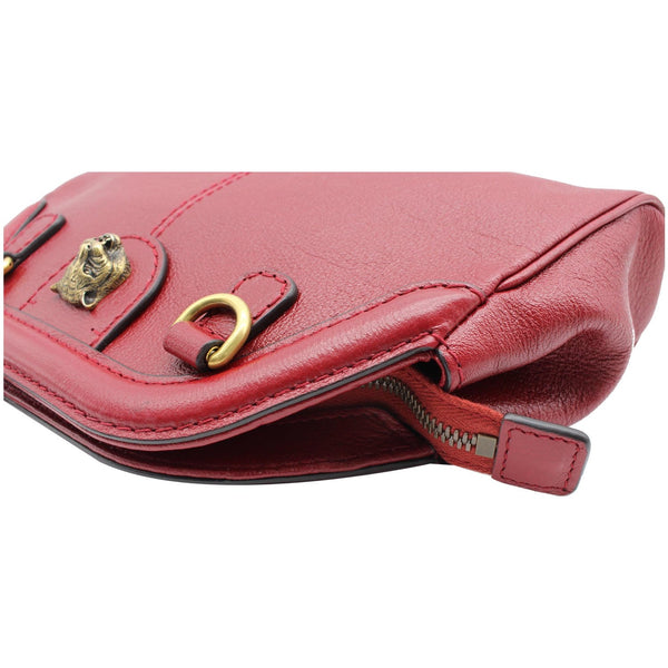 GUCCI Re(Belle) Tiger head Leather Shoulder Bag Red 524620