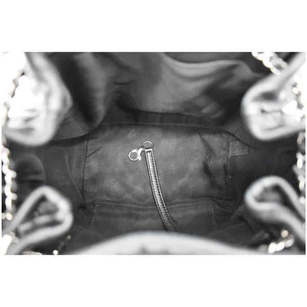 Chanel Drawstring Bucket Quilted Lambskin Leather Bag inside