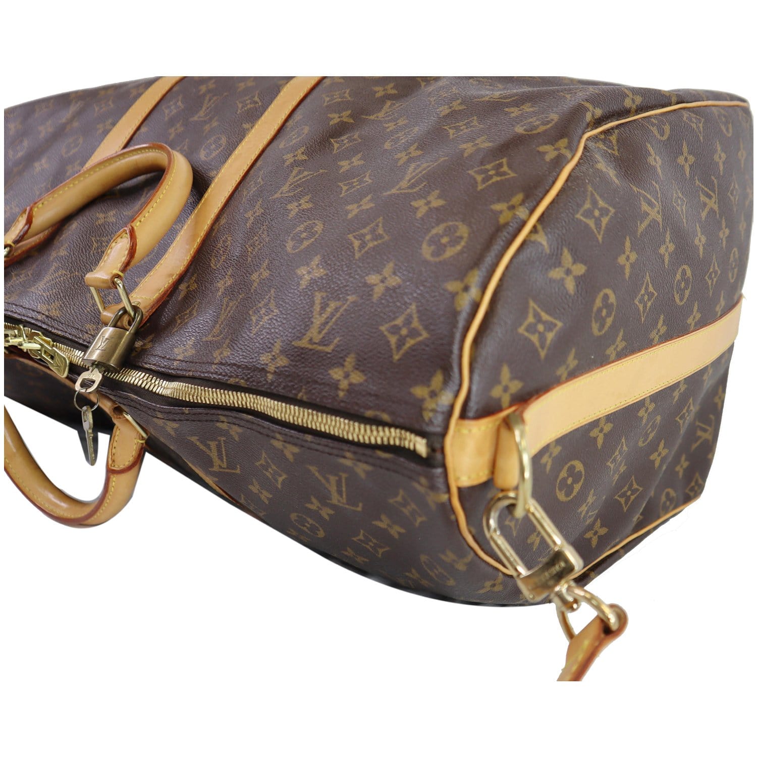 Louis Vuitton keepall 60 monogram shoulder strap Brown Leather ref