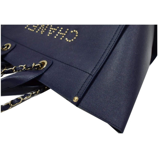 Chanel Deauville Studded Caviar Tote Shoulder Bag - corner preview