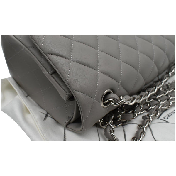 Chanel Classic Jumbo Double Flap Lambskin Leather Bag.