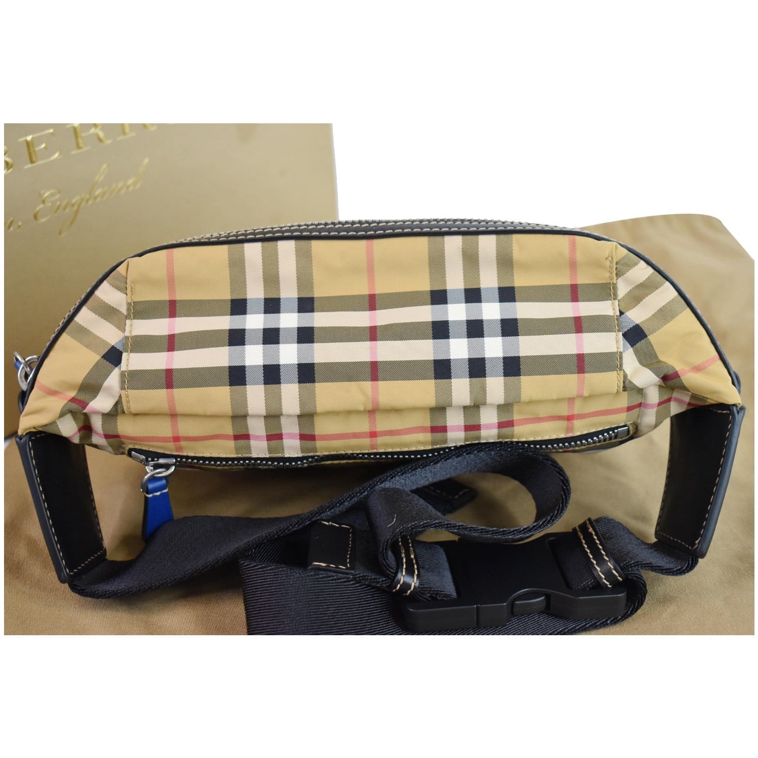 BURBERRY: Bum E-canvas belt bag with logo - Brown