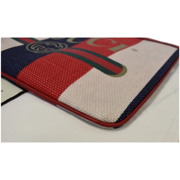 GUCCI Linea Merida Web Stripe Canvas Zip Pouch Multicolor 524788
