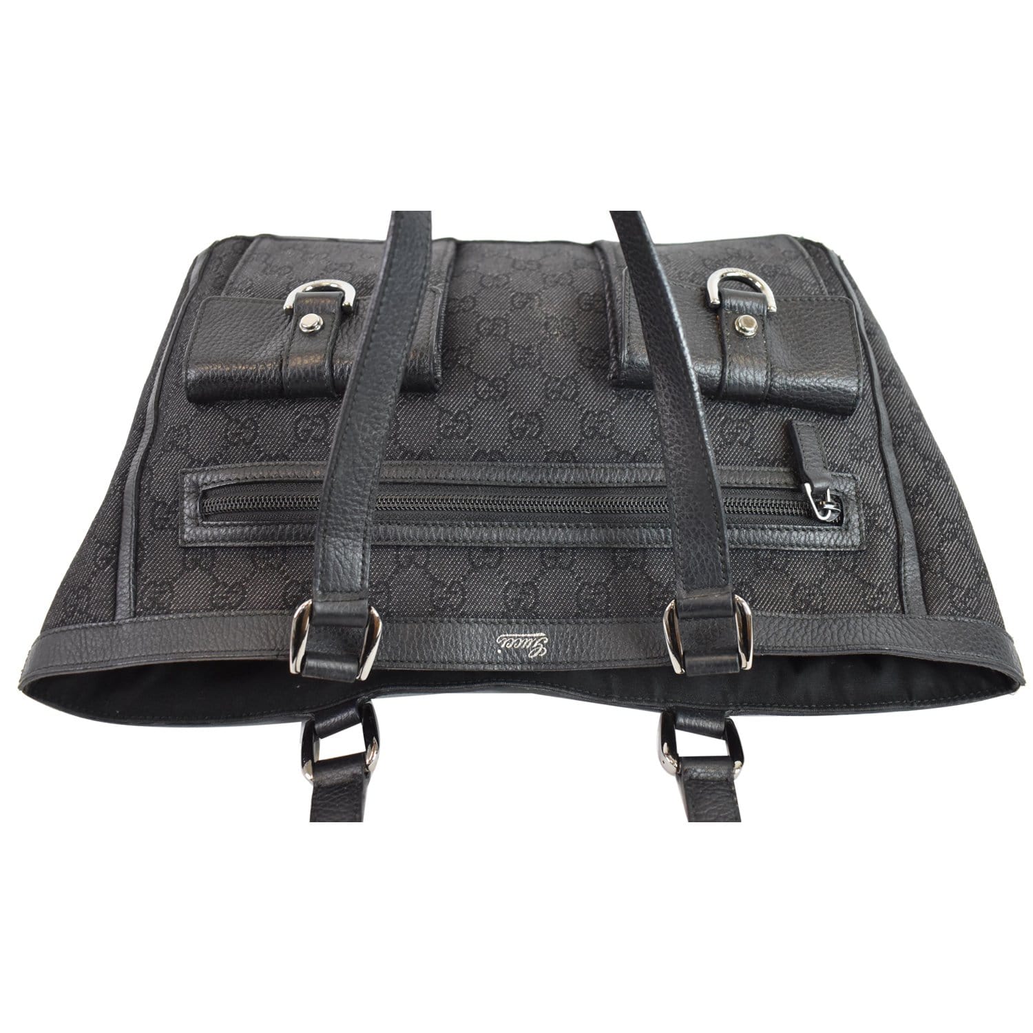 GUCCI Vintage GG Denim Handbag - Black– Wag N' Purr Shop