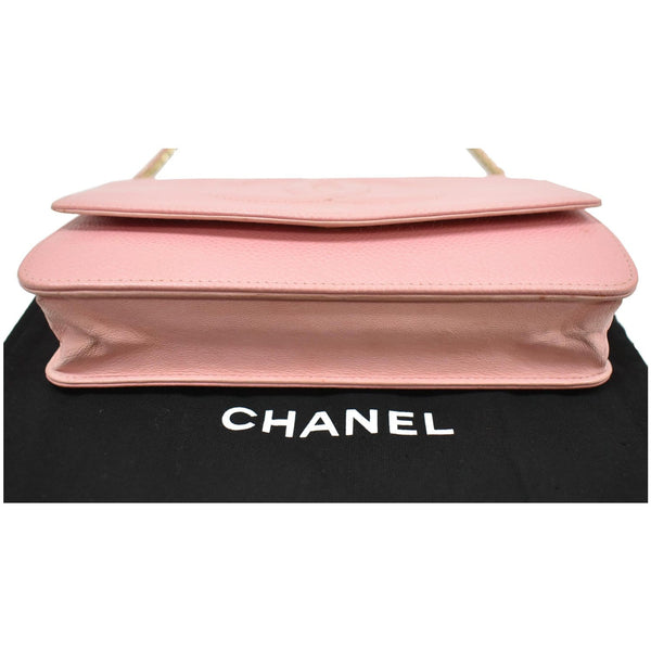 CHANEL Timeless Caviar Leather Wallet On Chain Clutch Crossbody Bag Pink