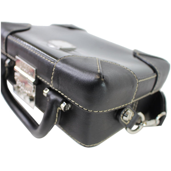 MCM Berlin Soft Clear Leather Crossbody Box Bag Black