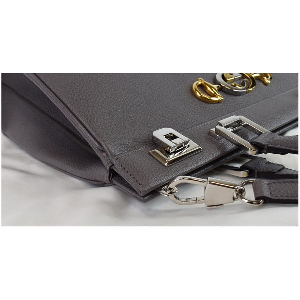 Gucci Zumi Medium Grainy Leather Top Handle Bag Dusty Grey 564714