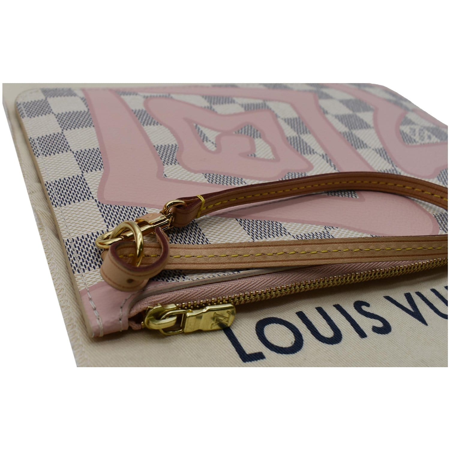 Louis Vuitton Limited Edition Damier Azur Tahitienne Neverfull MM Pochette  (SHF-qUgHbq)