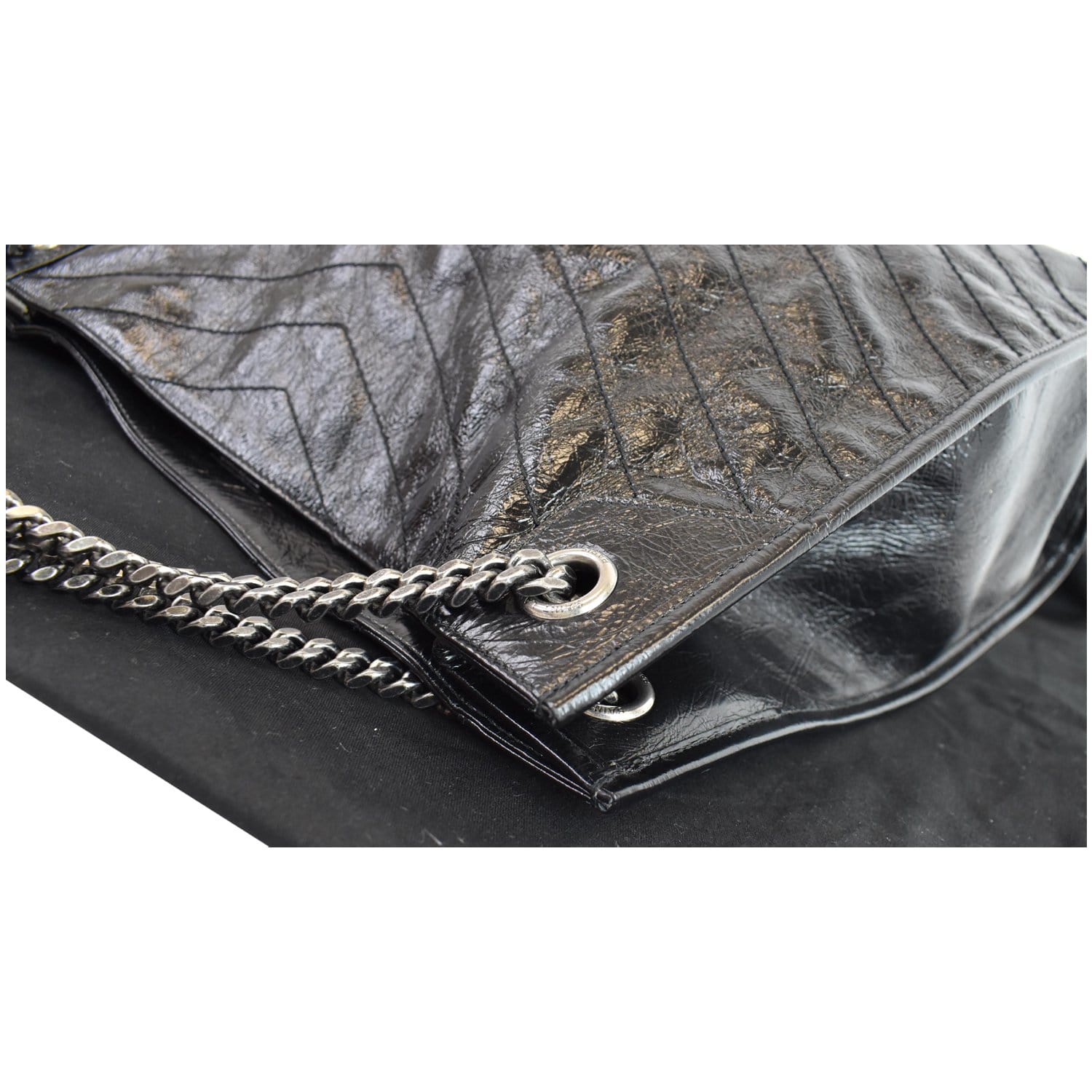 Saint Laurent Niki Monogram Ysl Large Flap Shoulder Bag In Light Gray