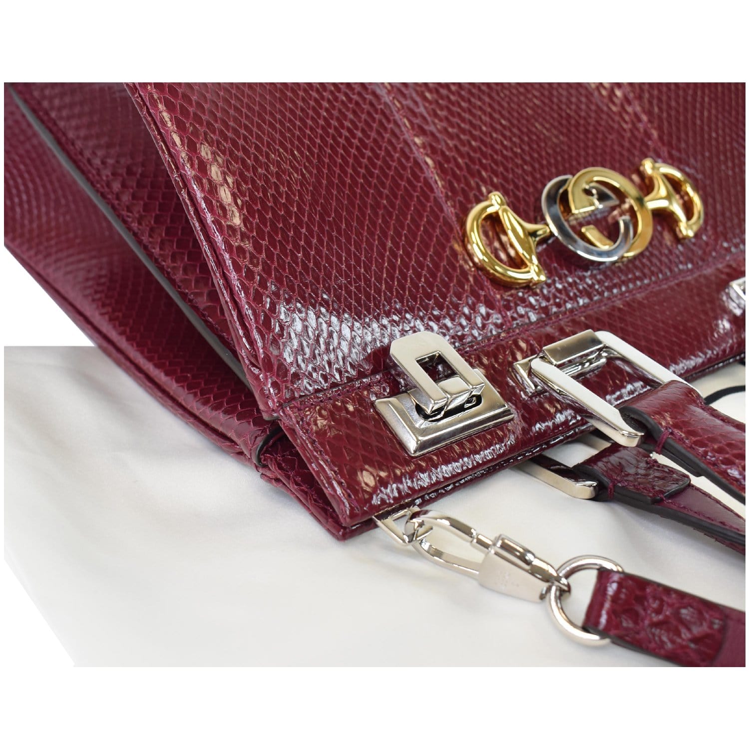 Gucci Animal Print, Neutrals Mini Snakeskin Zumi Bucket Bag