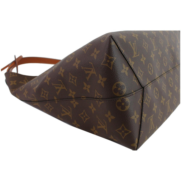 LOUIS VUITTON Flower Monogram Canvas Shoulder Hobo Bag Brown