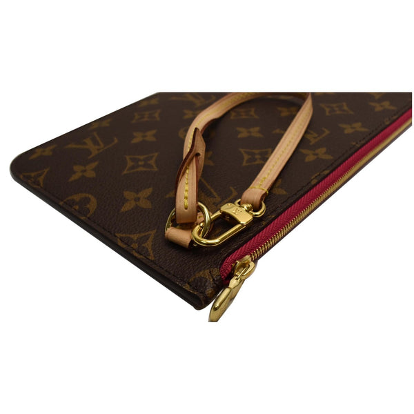 LOUIS VUITTON Pochette Wristlet Pouch Monogram Canvas Neverfull GM Brown