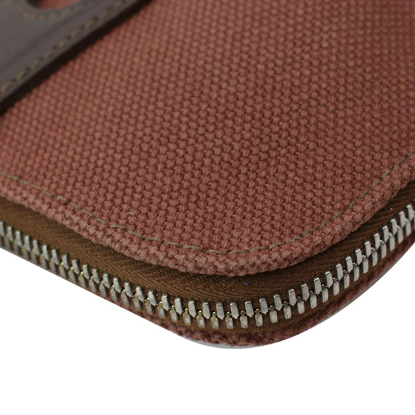 HERMES Heeboo Canvas Top Handle Satchel Bag Brown