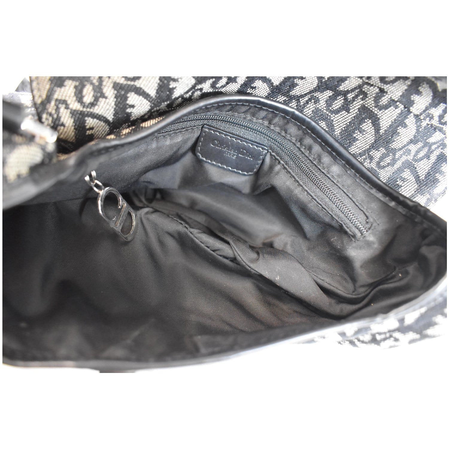Dior Vintage - Oblique Canvas Crossbody Bag - Black - Leather