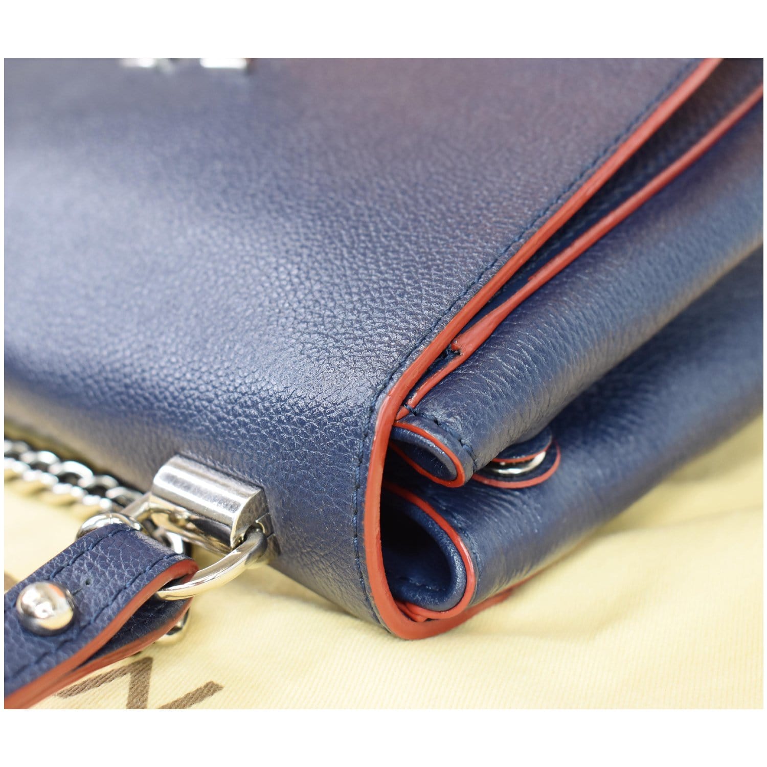 Louis Vuitton Navy Blue Leather Lockme II BB Bag at 1stDibs